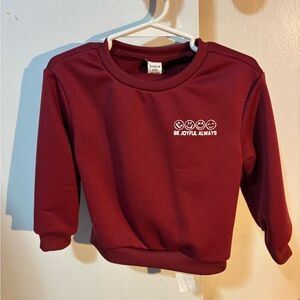 SHEIN Kids Burgundy Sweatshirt with Joyful Print